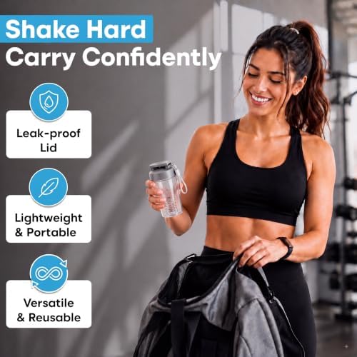 Protein Shaker Cup 10 oz - Food-Grade Shaker Cups for Protein Shakes 10 oz - Small Shaker Cups for Protein Shakes, Leakproof Lid Protein Cups Shaker for Gym-goers & Travelers - Image 2