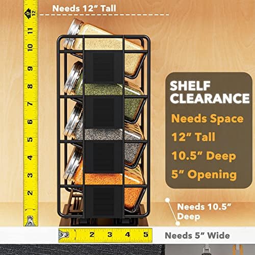 Pull Out Spice Rack Organizer with 20 Jars, Heavy Duty Slide Out Seasoning Organizer for Kitchen Cabinets, with 801 Labels and Chalk Marker, Left Facing