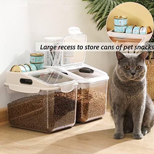5.5LB Dog Food Storage Container, Airtight Pet Treat Bin Translucent Dry Food Grain Storage Barrels Sealed Bucket Moisture-Proof Plastic Cat Puppy Food Bin with Seal Locking Lid Keep Fresh