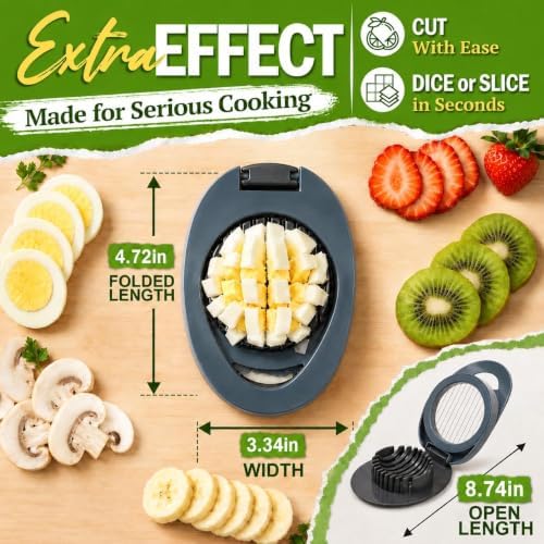 NOVANO Egg Slicer for Hard Boiled Eggs, Multi Function Stainless Steel Wire Egg Cutter, Egg Salad Maker, Fruit Slicer for Avocado, Strawberry, Kiwi Fruit - Image 6