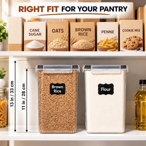 2 PC [7 Qt/ 6.5L/ 220 Oz] Large Flour Storage Containers with Airtight Lids