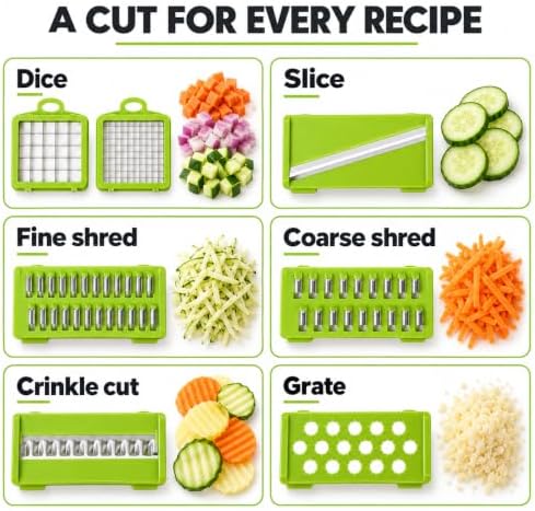 RüK 8-Blade Vegetable Chopper with Container, All-in-1 Kitchen Tool | Mandoline Slicer and Drain Basket - Image 3