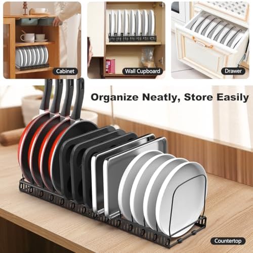 Cutting Board and Baking Tray Cookie Sheet Organizer, Black