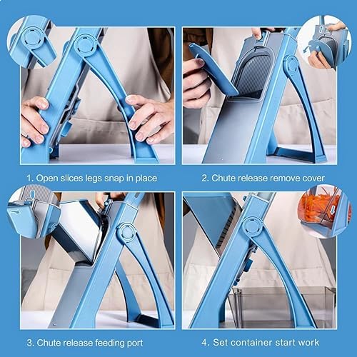 Multifunctional Mandoline Slicer, Julienne & Dicer, 5 in 1 Adjustable Vegetable Chopper for Perfect Potato, Kitchen Gadgets Vegetable & Fruit Slices in Seconds - Image 4
