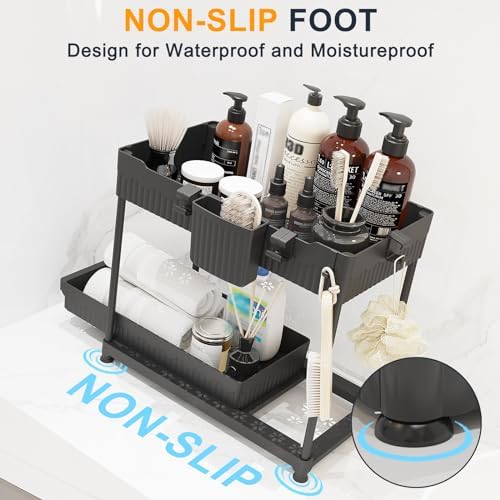 2-Pack 2-Tier Under Sink Organizers with Sliding Drawers
