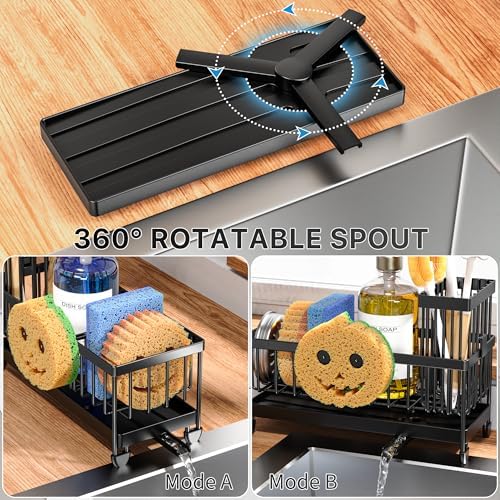 Sponge Holder for Kitchen Sink, Sink Caddy with Smiley Face Holder