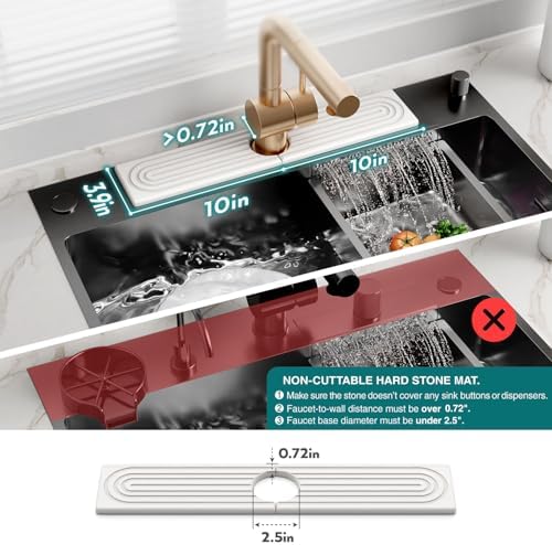 Faucet Mat for Kitchen Sink, Diatomite Stone Drying Mat - 20"x3.9"