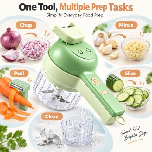 5-in-1 Wireless Electric Vegetable Chopper,Multi-Function Food Processor - Image 2
