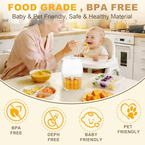 Electric Garlic Chopper,2 Bowls(1Cup&1.5Cup) for Garlic,Meat-N5 - Image 6
