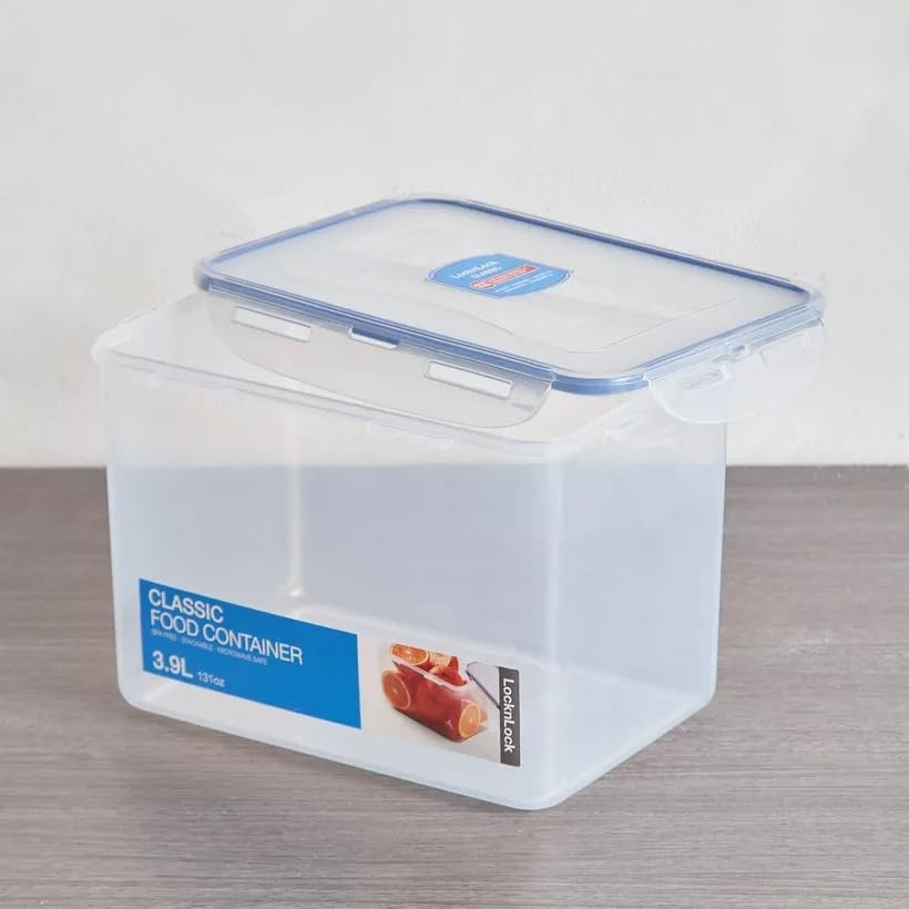Easy Essentials Food lids/Pantry Storage/Airtight containers, BPA Free, Rectangle-16.5 Cup-for Beans, Clear