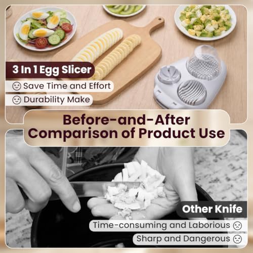 3-in-1 Hard Boiled Egg Slicer with Cleaning Brush, Dishwasher Safe - Image 4