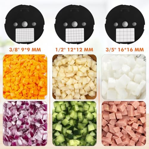 Anatole Electric Vegetable Dicer Chopper Commercial Food Processor 3 Blades - Image 2