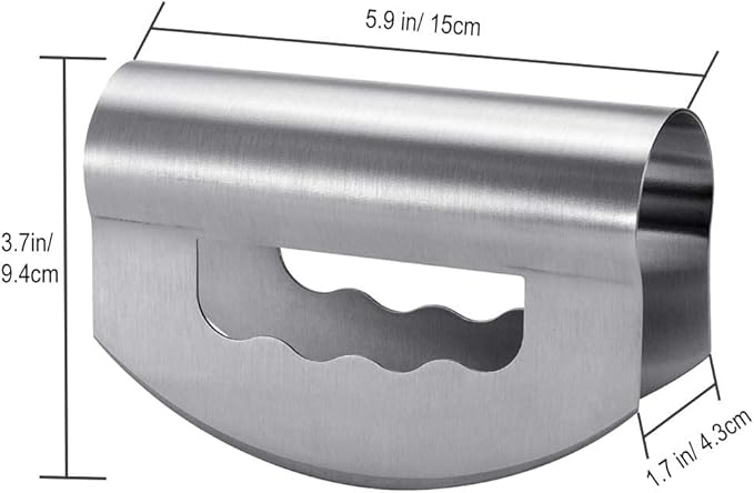 Salad Knife Chopper with Protective Cover - Stainless Steel Salad Cutter, Double Blade Chopping Knife, Mezzaluna Salad Chopper for Salad and Vegetable Mincing