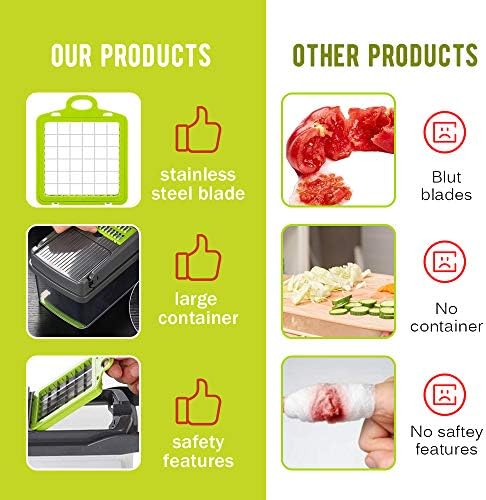 Onion Chopper, chopper vegetable cutter Vegetable Chopper Veggie Cutter Multifunctional Mandoline Slicer Dicer With Colander Basket And Container - Image 6
