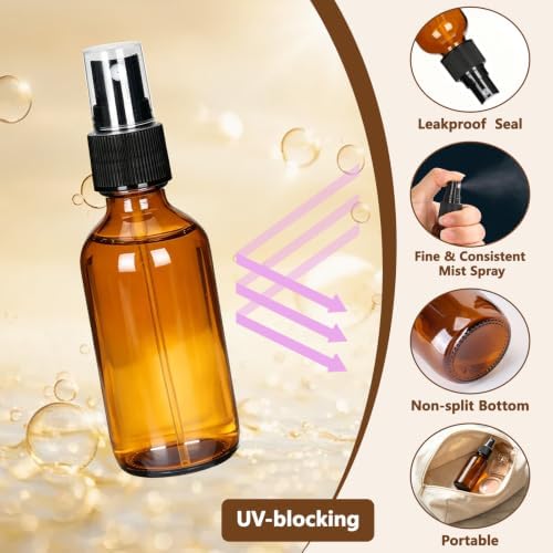 STARSIDE 2oz Amber Glass Spray Bottles 48-Pack with Fine Mist Sprayer - Image 4