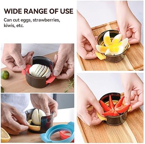 4-in-1 Egg Slicer for Hard Boiled Eggs, Stainless Steel Cutter for Avocado, Fruit & Luncheon Meat, Kitchen Tool with 4 Cut Styles, Dishwasher Safe - Image 2