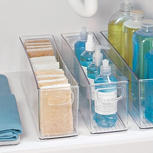 Plastic Stackable Pantry Bin, Set of 2, Clear