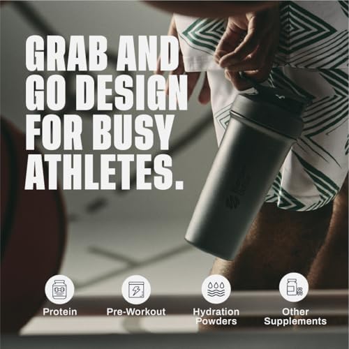 BlenderBottle Sport Sleek Stainless Steel Shaker Bottle 25 oz Black - Image 5
