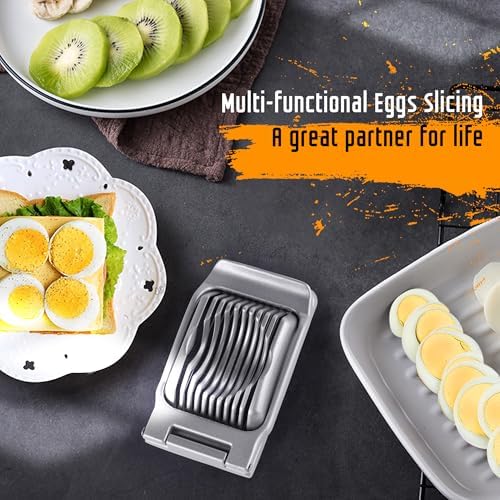 Heavy Duty Aluminium Egg Slicer, Stainless Steel Wire, Blue-Gray - Image 7