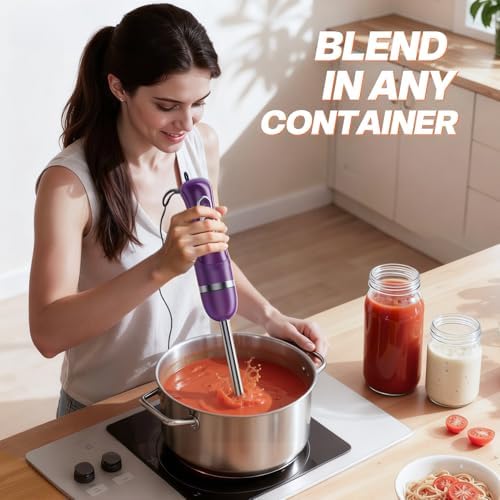 Immersion Blender Corded 400W, 2 Speed, Emulsifier, Blend, BPA-Free