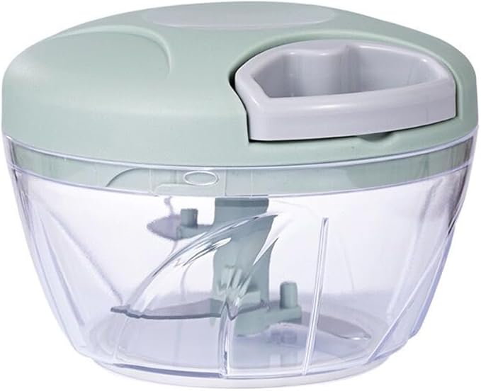 Onion Chopper, Vegetable, Garlic Chopper with Container, Kitchen Cutter,Pull String Hand Manual Food Processor Mincer Shredder for Cutting Onions Chili Ginger Seasoning Food Chopper (Green, 500ml)