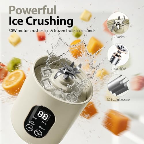 Portable Blender for Smoothies, 580ML USB-C Rechargeable Personal Blender - Image 5