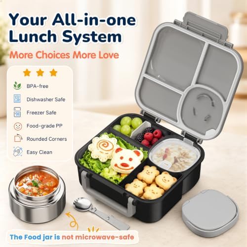 Bento Box for Kids,Leak-Proof Lunch Container with 9oz Insulated Food Jar