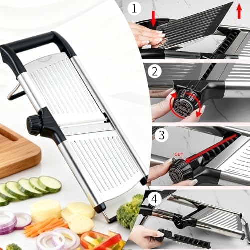 Mandoline Slicer for Kitchen, Mandolin and Julienne for Vegetables