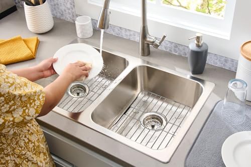 304 Stainless Steel Sink Protector Rack – Rust-Resistant Grid for Kitchen Sink Bottom, Scratch Prevention, Drainage Support – Fits Sinks 10.75" x 12.4", Center Drain Hole Required