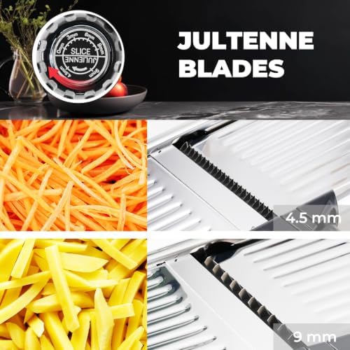 5‑in‑1 Adjustable Mandoline Slicer, Stainless Steel Vegetable Cutter