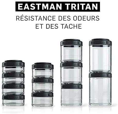 BlenderBottle GoStak Tritan Twist n' Lock Storage Jars 4 Jar Black - Image 5