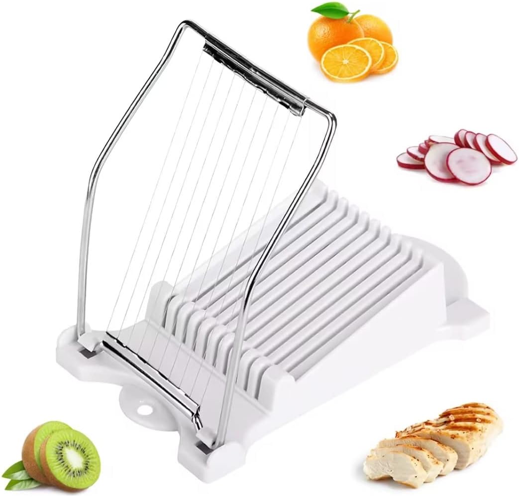 Slicer, Multipurpose Luncheon Meat Slicer with Stainless Steel Wire Cuts 11 Slicers for Banana, Egg, Cheese, Soft Food and Ham