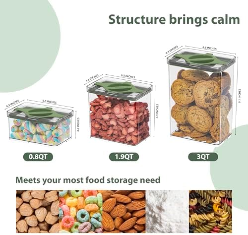 Airtight Pantry Storage Container 5 PC Set, Twist-Lock Lid Sand