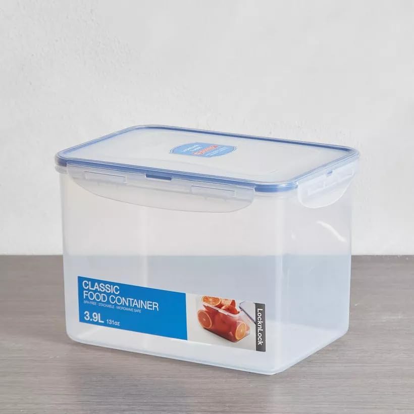 Easy Essentials Food lids/Pantry Storage/Airtight containers, BPA Free, Rectangle-16.5 Cup-for Beans, Clear