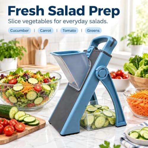 Mandoline Slicer for Kitchen,once for all mandoline slicer，SkyBlue - Image 6