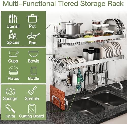 Over The Sink Dish Drying Rack, Extra Large Capacity Dish Drainer