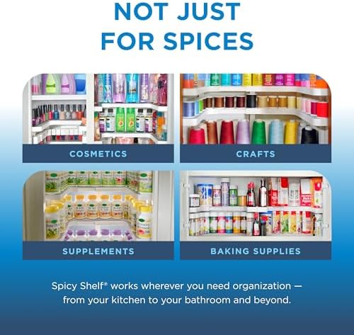 3.0 - Expandable 2 Tiered Spice Rack Organizer for Cabinet & Pantry - Kitchen Seasoning Organizer - Cabinet Spice Racks for Inside Cabinets ( Premium) - Home Organization