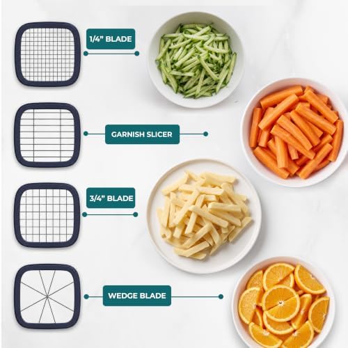 French Fry Cutter, 4-in-1 Stainless Steel Blade Potato Slicer & Dicer, French Fries Cutter, Vegetable Chopper, Onion Cutter, Manual Chopper - Image 5