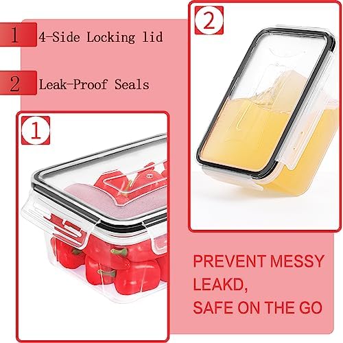36 Pack Food Storage Containers (18 Airtight Kitchen Storage & 18 Lids), Plastic BPA-Free Meal Prep Container for Pantry Organizers and Storage with Free Labels & Marker