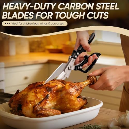 Poultry Shears Set Black - All Purpose Heavy Duty Kitchen Shears