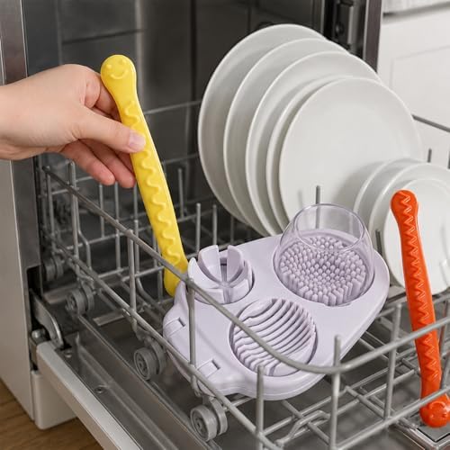 3 In 1 Egg Slicer For Hard Boiled Eggs, Multipurpose Cheese Cutter and Butter Cutter with Cleaning Brush, 3 Slice Modes Egg Cutter, Dishwasher Safe Kitchen Slicer for Mushroom, Cherry (White) - Image 6