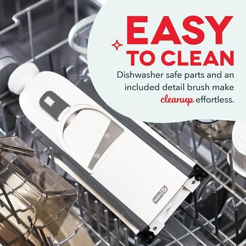 Safe Slice® Mandoline - Compact, Foldable Food Slicer - Slice, Dice, Julienne & More - Perfect for Quick Food Prep - Recipe Guide Included - Cool Grey