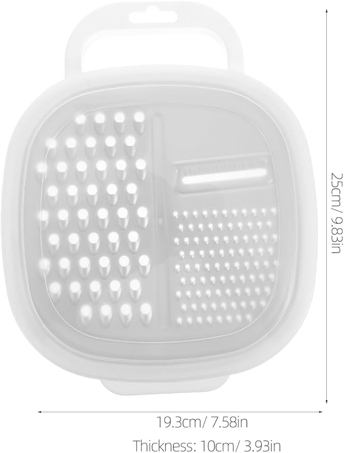 ABOOFAN Stainless Steel Cheese Grater with Cover and Container, 3-in-1 Kitchen Food Chopper, Slicer, Grater, Multi-Functional Vegetable Shredder Box for Cheese, Carrots, Potatoes, Cucumbers