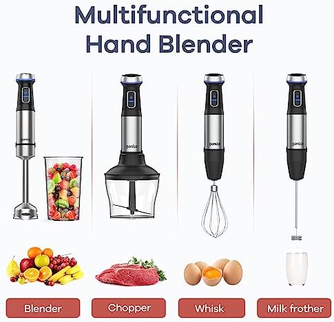 Immersion Blender 5 in 1 Hand Blender Max 1000W Heavy Duty Motor