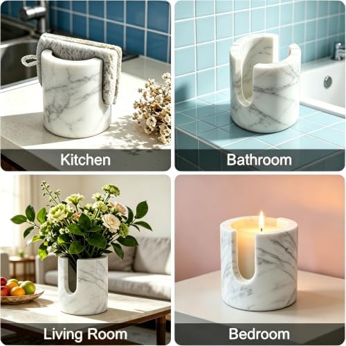 Natural Marble Sponge Holder, Stone Kitchen Sink Sponge Rack