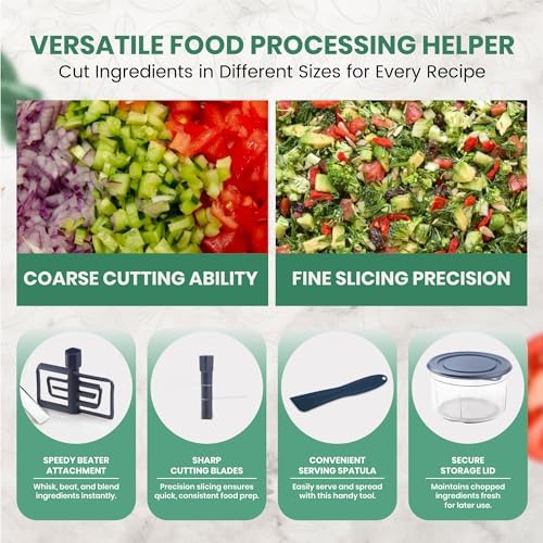 Hand Pull Manual Food Chopper, Onion Chopper Vegetable Cutter Dicer