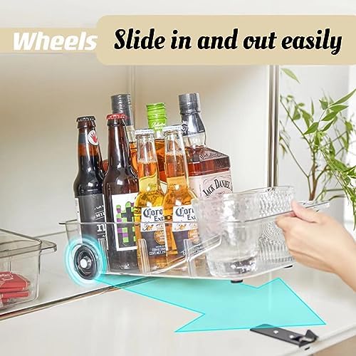 Roll-Out Refrigerator Organizers and Storage, 2 Pack Drawer Fridge Bins