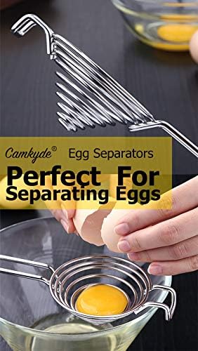 CAMKYDE Egg Separator Food Grade Stainless Steel Egg Yolk White Separation Tool, Set of 2 (Blue) - Image 4