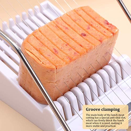 Slicer, Luncheon Meat Slicer Boiled Egg Fruit Soft Cheese Butter Slicers Cutter, Stainless Steel Wires, Cuts 10 Slices (White) - Image 5
