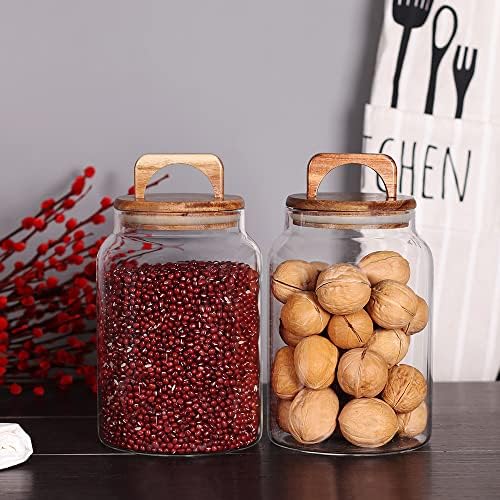 Canister Set of 2, Glass Kitchen Canisters